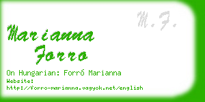 marianna forro business card