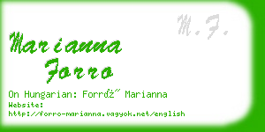 marianna forro business card